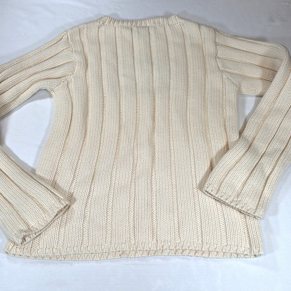VTG Polo Ralph Lauren Country Cream USA Flag Knit Sweater Womens M - Picture 7 of 7